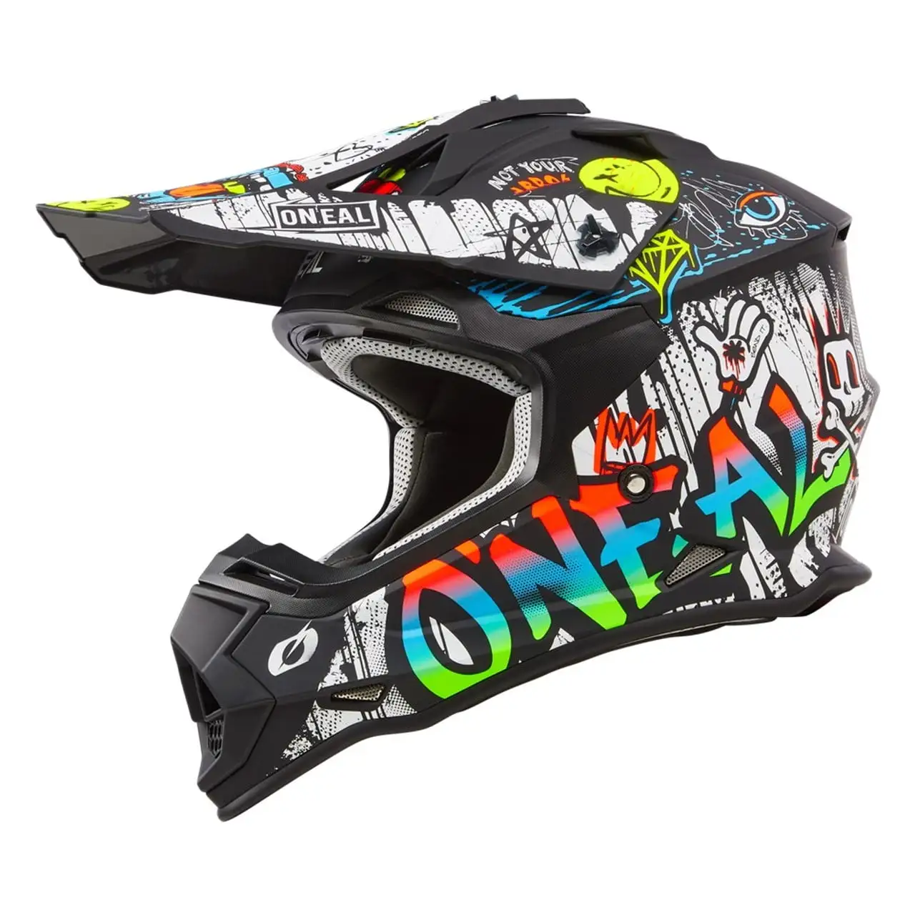 O'Neal 2024 2 Series Rancid Offroad Motocross Helmet - Black/White - Small Xs