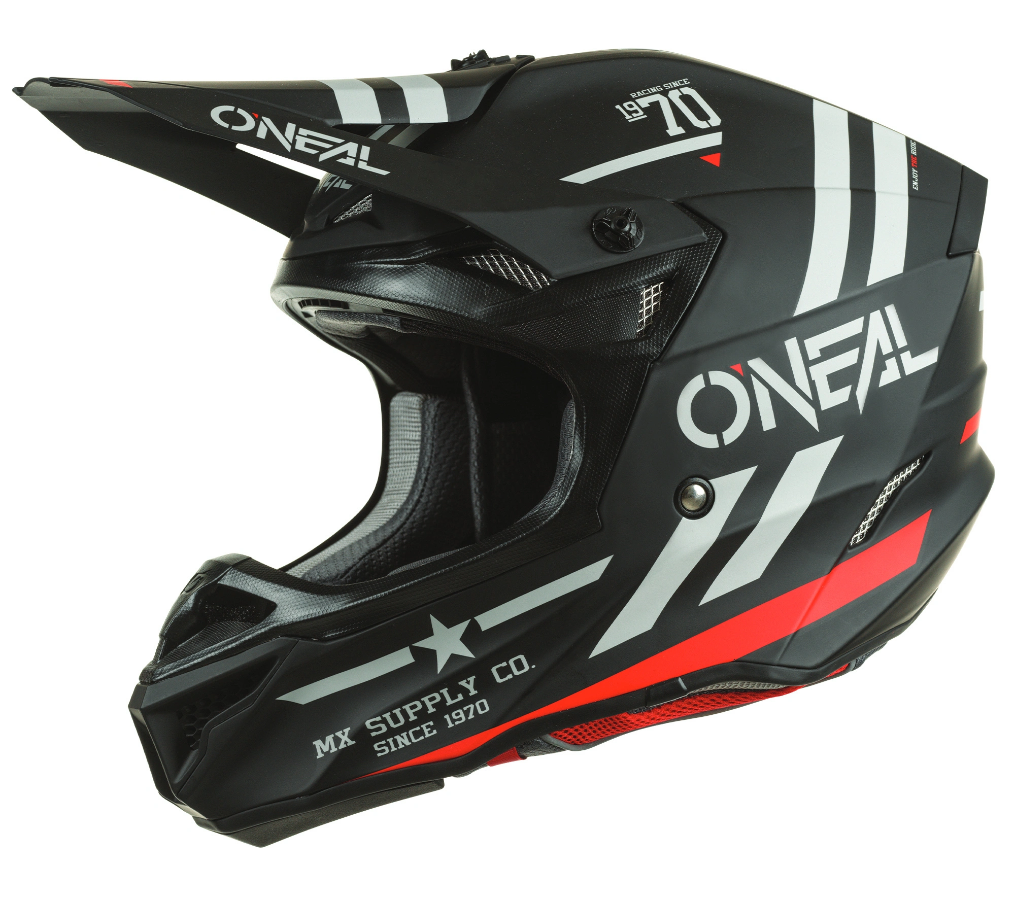 O'Neal 5 SRS Squadron MX Offroad Helmet Black/Gray MD - MGW-14700 L