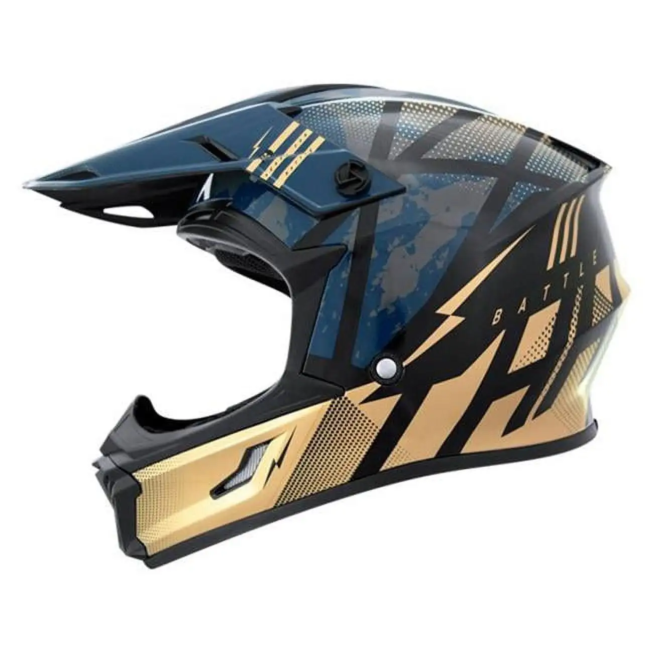 THH T-710X Battle MX Offroad Helmet Blue/Gold XXL - MGW-22802 2x T710X Battle MX Offroad Helmet