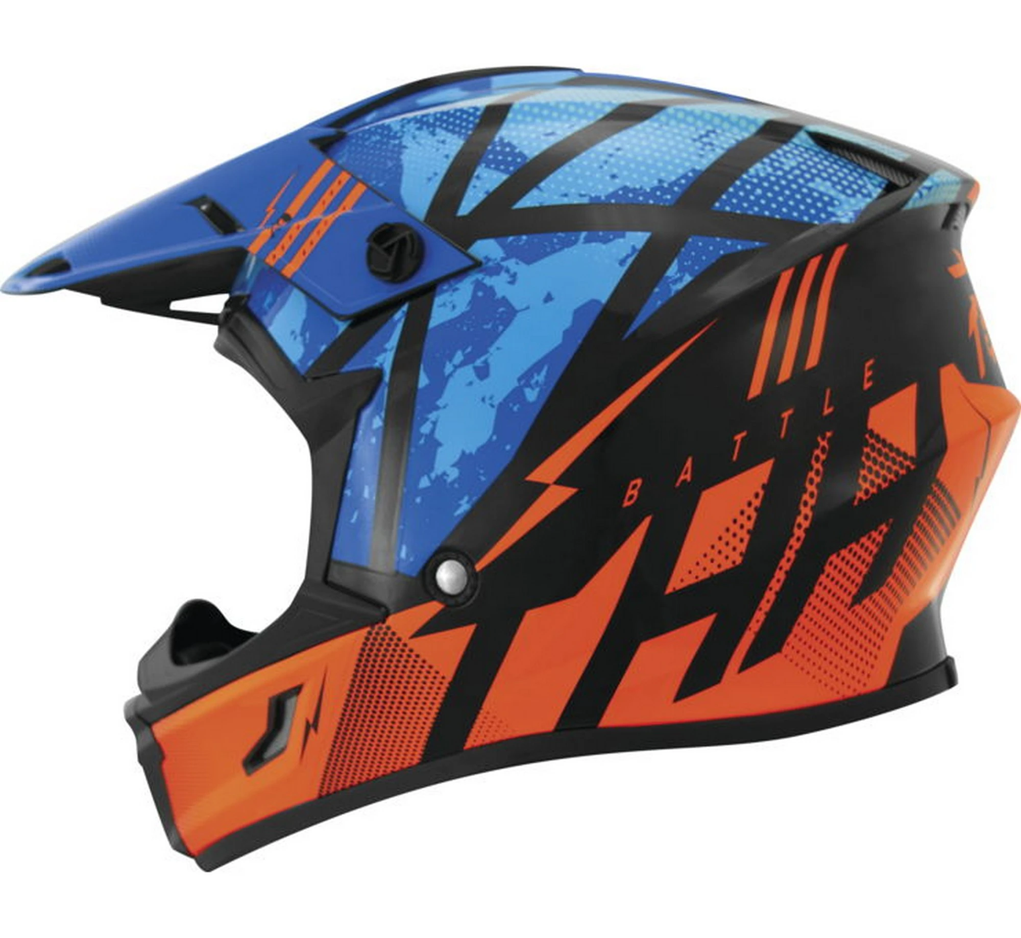 THH T-710X Battle MX Offroad Helmet Blue/Orange MD - MGW-25157 L THH Helmets