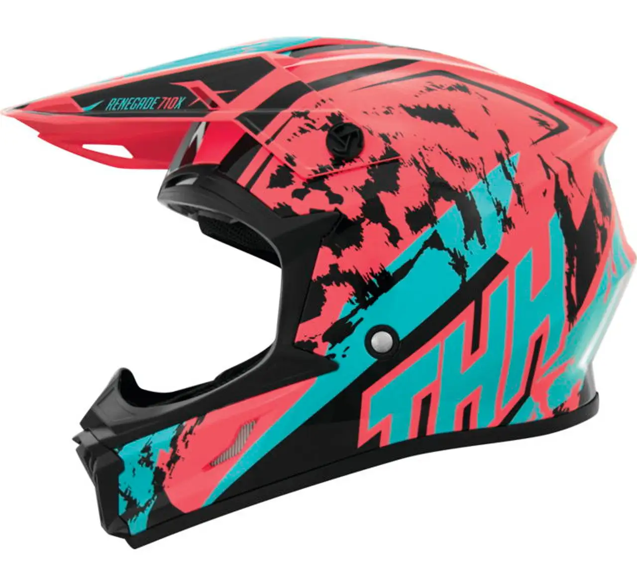 Thh T710X Renegade Adult Off-Road Motorcycle Helmet Coral/Blue Large 646433 L THH Helmets