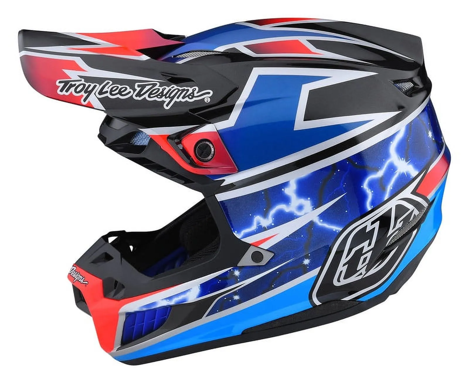 Troy Lee Designs SE5 Composite MIPS Lightning MX Offroad Helmet Blue LG Xs