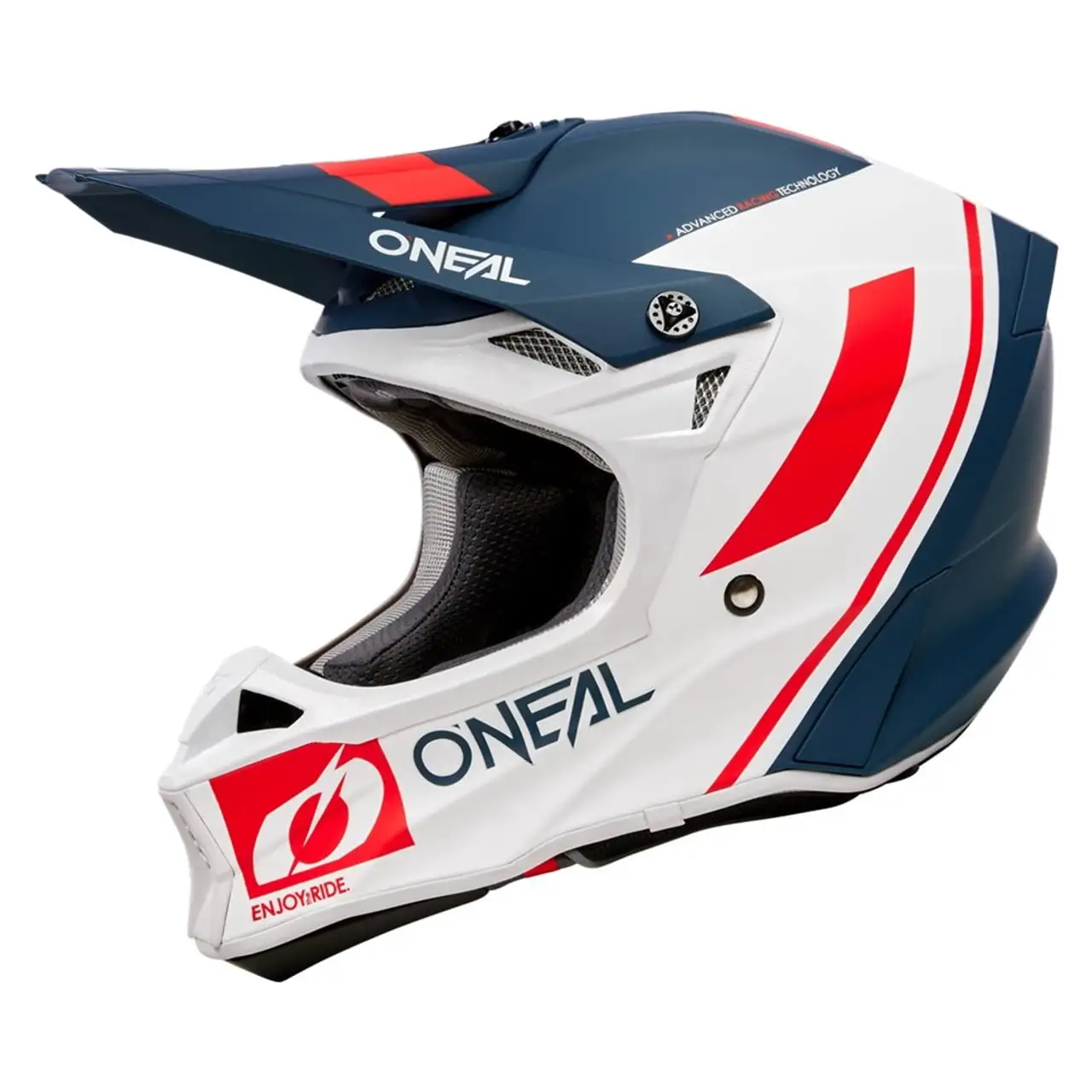Oneal 2023 10 Series Flow V.23 Offroad Helmet - Blue/White/Red - Medium S O'neal