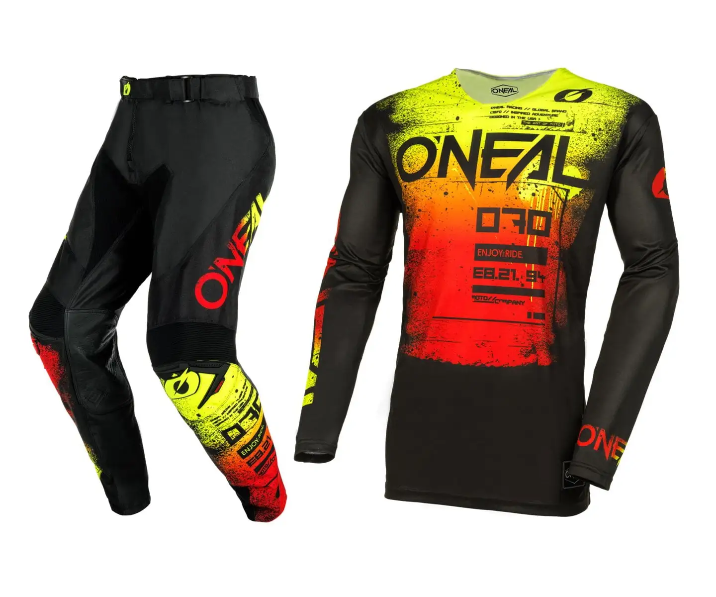 O'Neal 2024 Mayhem Scarz Motocross Offroad Riding Jersey Pant Combo (Black/Red. X-Large/36) Medium