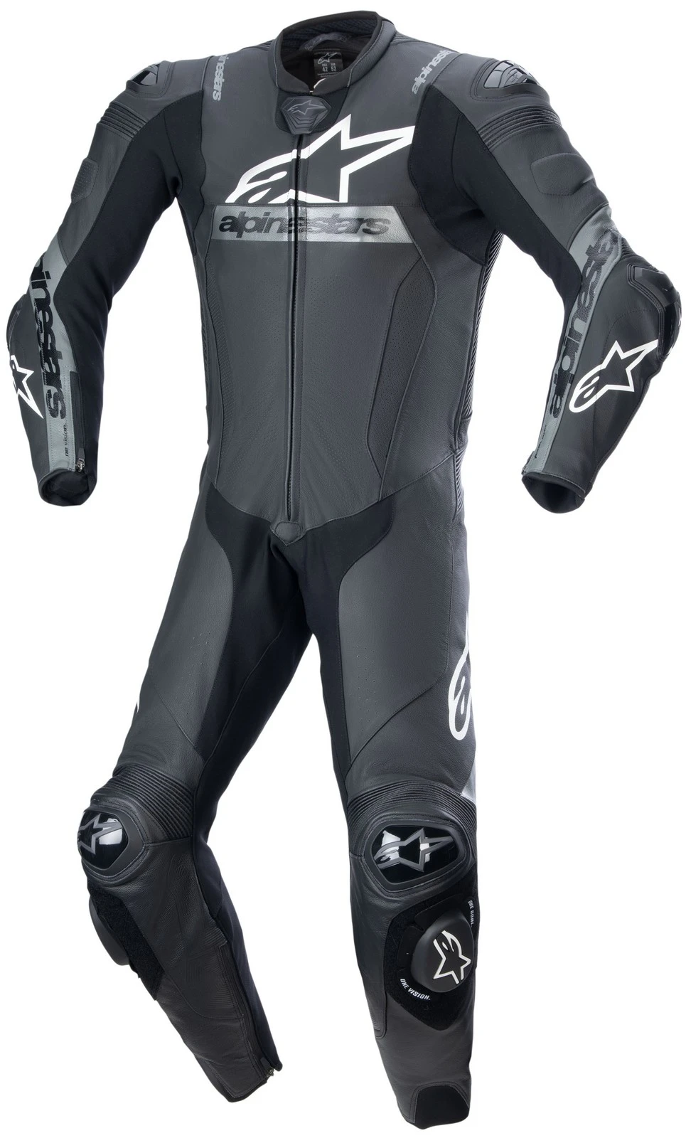 Alpinestars Missile V2 Ward Mens Motorcycle 1-pc Leather Suit Black/Gray 54 EUR 48