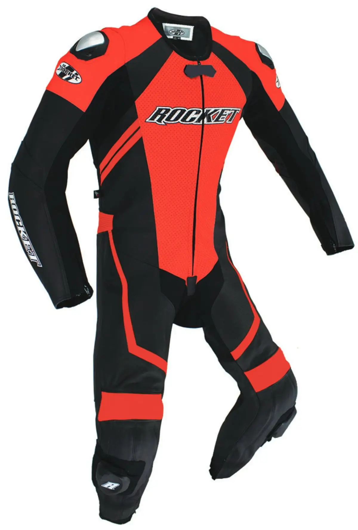 Joe Rocket Speedmaster 7.0 Mens 1-pc Leather Motorcycle Suit Black/Red 56 USA 40