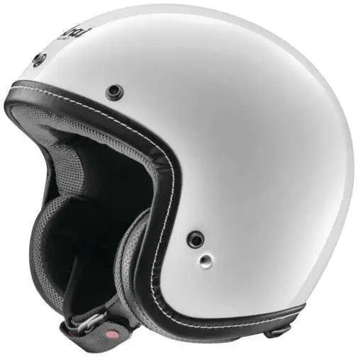 Arai Classic-V Solid Open Face Motorcycle Helmet (M2020D) White LG Arai Helmet