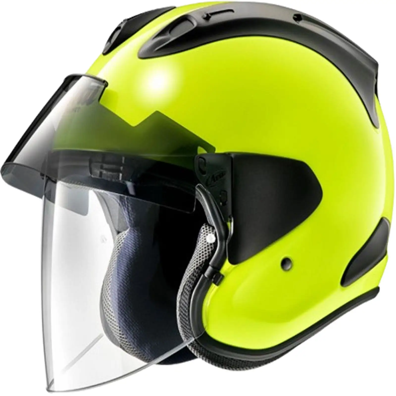 Arai Ram-X Solid Open Face Motorcycle Helmet (M2020D) Fluorescent Yellow XXL Arai Helmet