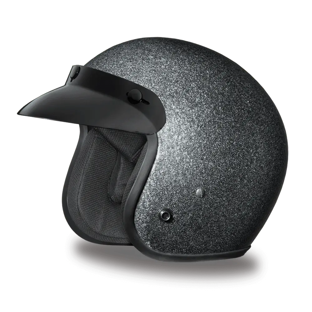 Daytona Helmets Cruiser D.O.T. Approved Open Face Three Quarter Shell Motorcycle Helmet Visor Xs