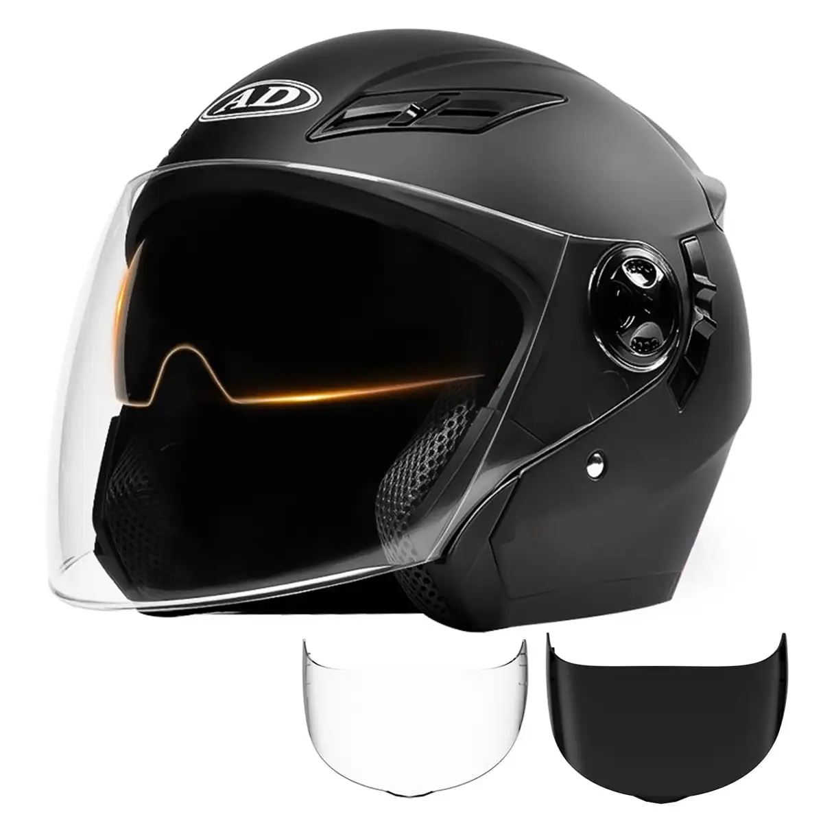 Open Face Helmets .Motorcycle Helmet Men and Women 3/4 Helmets . Helmet DOT Approved .High-Definition Lenses. Anti Fog Sti...