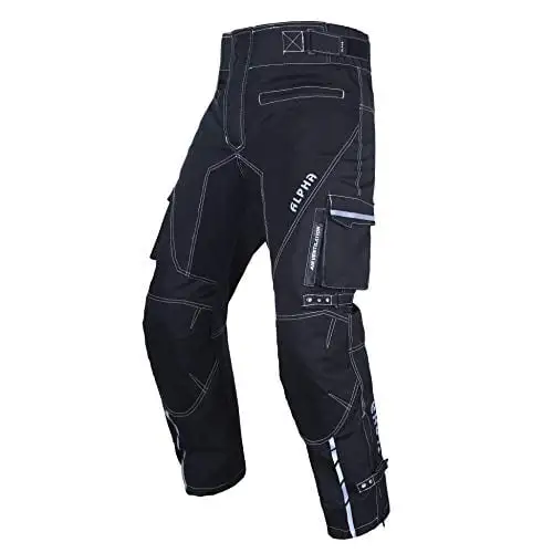 Dirt Bike Motocross Motorcycle Pants Men hi Vis Armor Riding Racing Dual Sports overpants ATV mx BMX (Black. Waist 32-34 I...