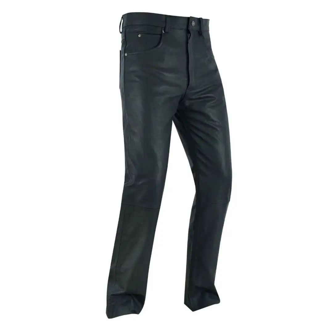 Dream Apparel Mens Motorcycle Leather Pants Jeans Style Motorcycle Riding Pants