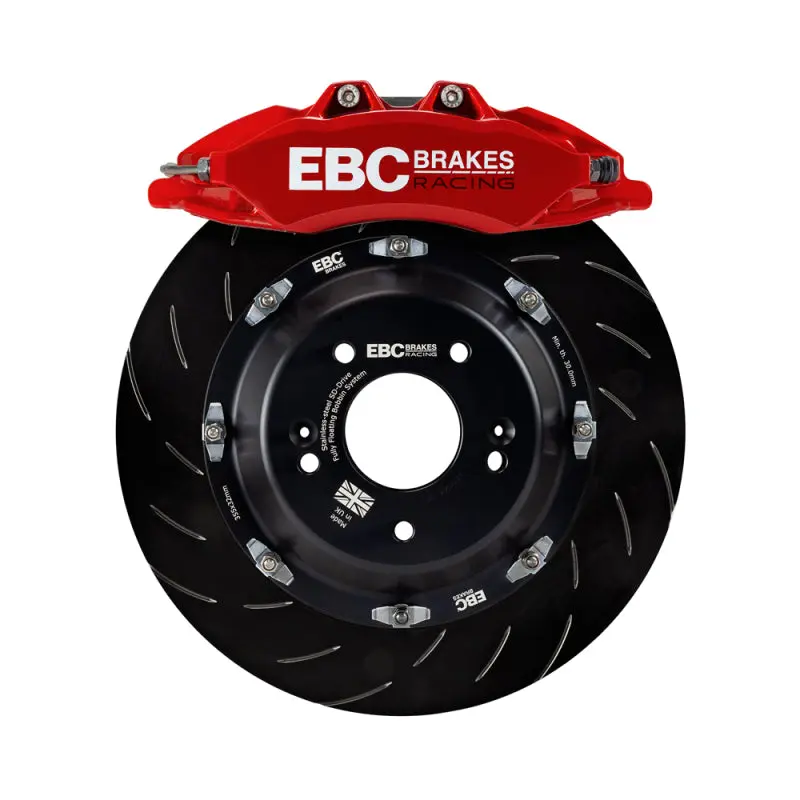 EBC Racing 17-21 Honda Civic Type-R FK8 Front Big Brake Kit Red Apollo-6 Calipers and 380mm Rotors