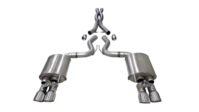 Corsa 2018-2023 Ford Mustang GT Fastback 5.0L 3in Cat-Back Exhaust System Dual Rear Exit 4in Polished Tips CORSA Performance