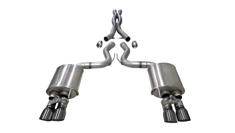 Corsa 2018-2023 Ford Mustang GT Fastback 5.0L 3in Cat-Back Exhaust System Dual Rear Exit 4in Gunmetal Tips CORSA Performance