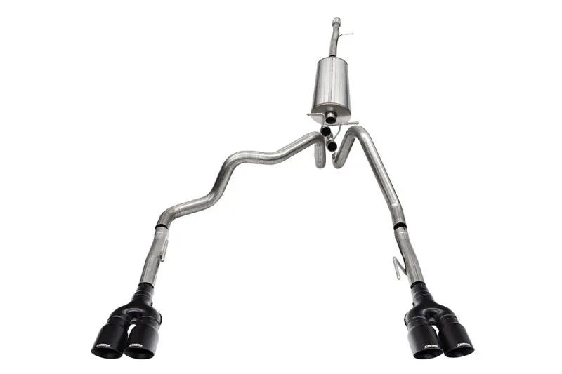 Corsa 2019-2023 GMC Sierra 1500 Cat-Back Dual Rear Exit Exhaust Twin 4in Black Powder Coat Pro-Series Tips CORSA Performance