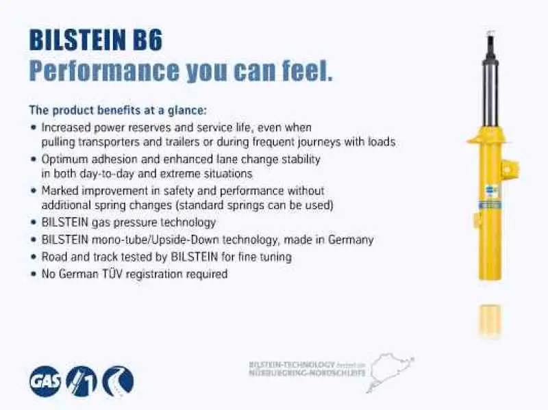 Bilstein B6 Performance Front Left Twintube Shock 91-95 Toyota MR2 L4 2.2L/2.0L Turbo