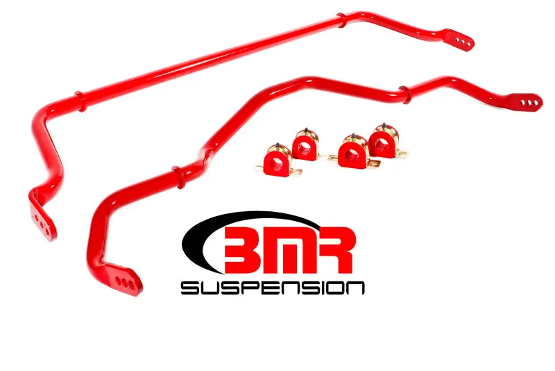 BMR 16 17 6th Gen Camaro Front & Rear Sway Bar Kit w Bushings Red BMR Suspension