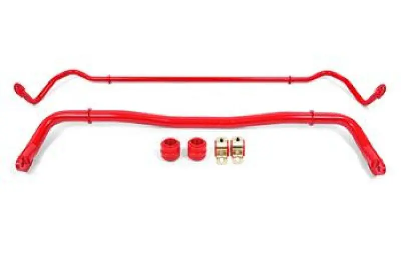 BMR 08 20 Dodge Challenger Front Rear Sway Bar Kit w Bushings Red BMR Suspension