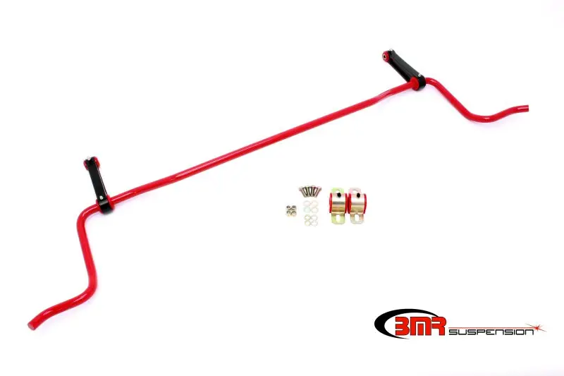 BMR 05 10 S197 Mustang Rear Solid 22mm Sway Bar Kit w Bushings & Billet Links Red BMR Suspension