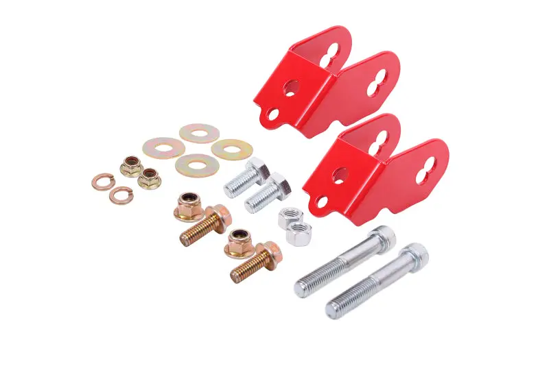 BMR Suspension 15 18 Ford Mustang S550 Rear Camber Adjustment Lockout Kit Red