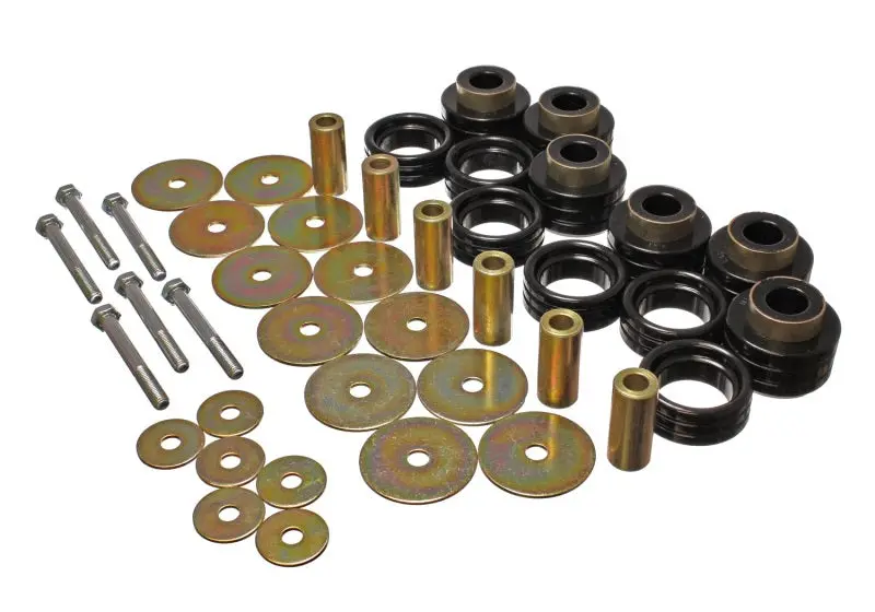 Energy Suspension Body Mount Set Inc. Hardware Black