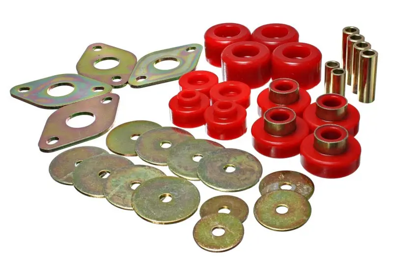 Energy Suspension Body Mount Set Reg Access & Dbl Cab Red