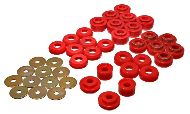 Energy Suspension Chevrolet 4 door Red Body Mounts (Recommended Police Taxi Race)