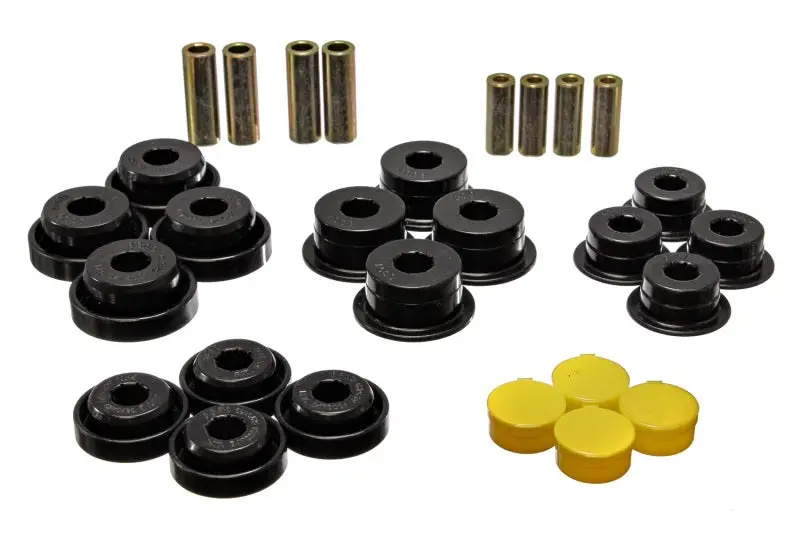 Energy Suspension 97 06 Jeep Wrangler TJ Blk Rear Control Arm Bushings (Must reuse OEM Outer Shells