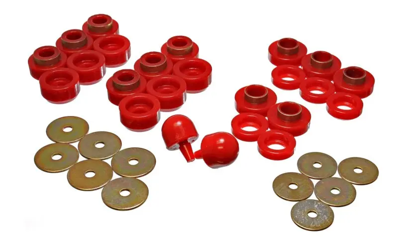 Energy Suspension 97 06 Jeep Wrangler YJ & TJ Red Body(cab) Mount Set