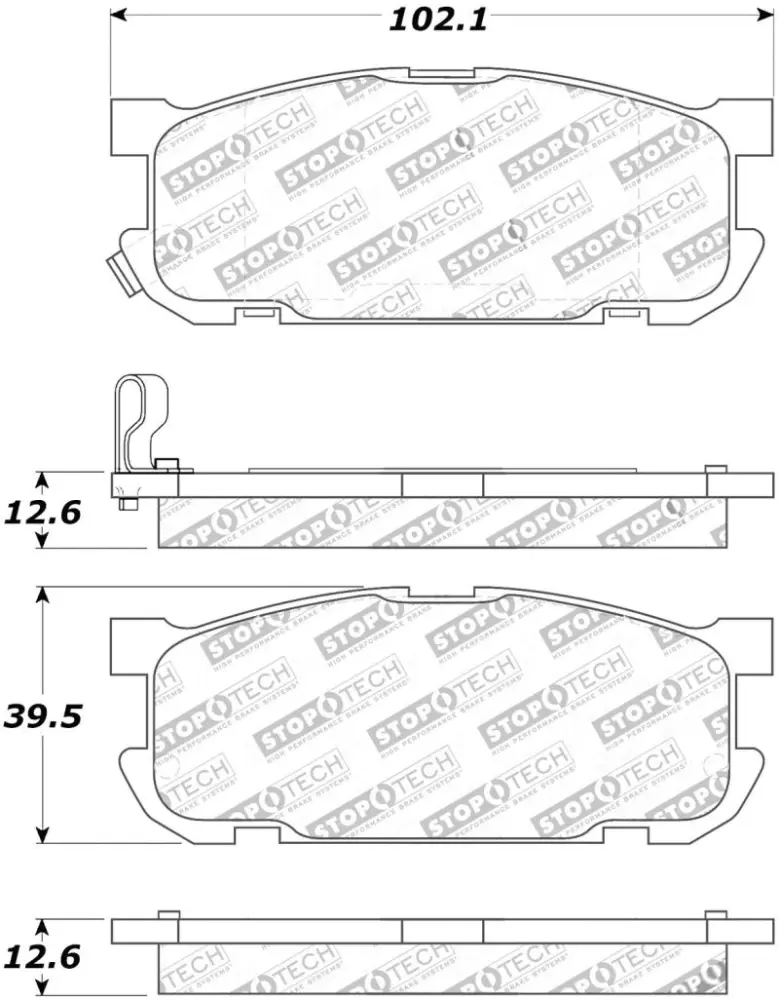 StopTech Street Touring 01 05 Miata w Sport Suspension Rear Brake Pads D891
