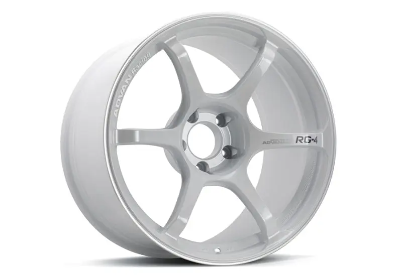 Advan RG 4 18x9 +35 5 114.3 Racing White Metallic & Ring Wheel