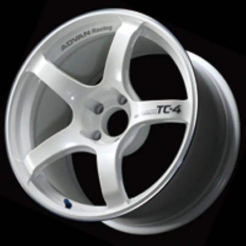 Advan TC4 17x8.0 +38 5 114.3 Racing White Metallic & Ring Wheel