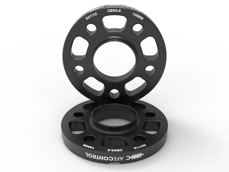 aFe CONTROL Billet Aluminum Wheel Spacers 5x112 CB66.6 18mm Toyota GR Supra BMW G Series