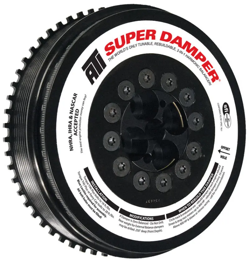 ATI Damper 7.98in Steel 8 Grv Cummins 07.5 15 6.7L w Reluctor Wheel 3 Ring Hvy Diesel