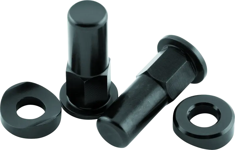 BikeMaster Rim Lock Nuts (Pair) T6 Aluminum Black