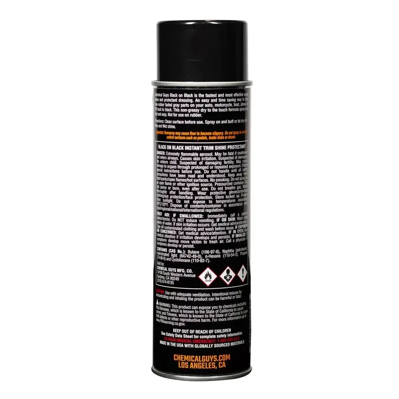 Chemical Guys Black on Black Instant Trim Shine Spray Dressing 11oz (Aerosol)