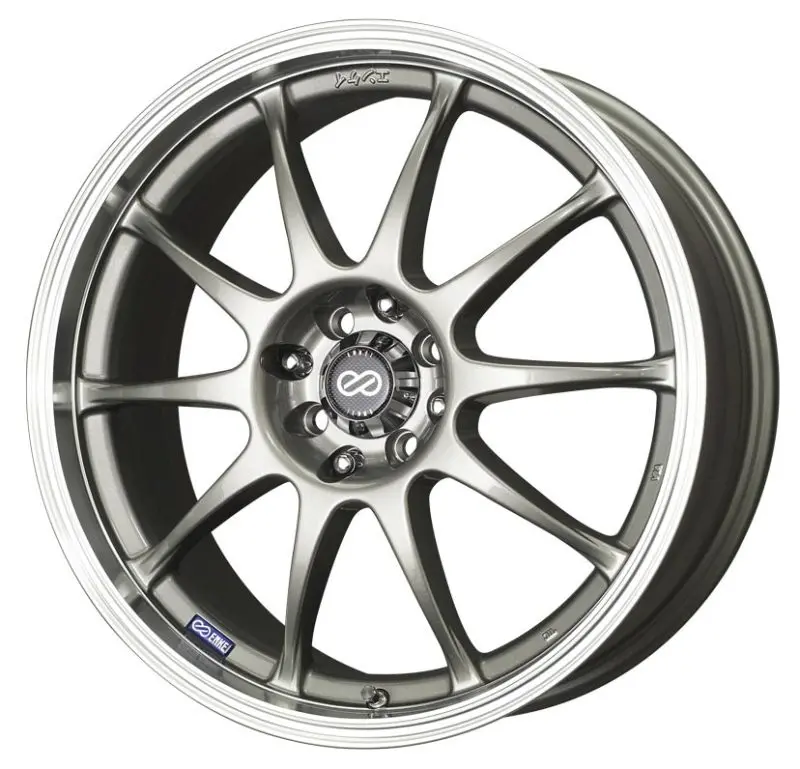 Enkei J10 17x7 5x100 114.3 38mm Offset Dia Silver w Machined Lip Wheel