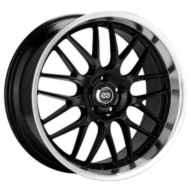 Enkei Lusso 18x8 45mm Offset 5x112 Bolt Pattern 72.6 Bore Black w Machined Lip Wheel