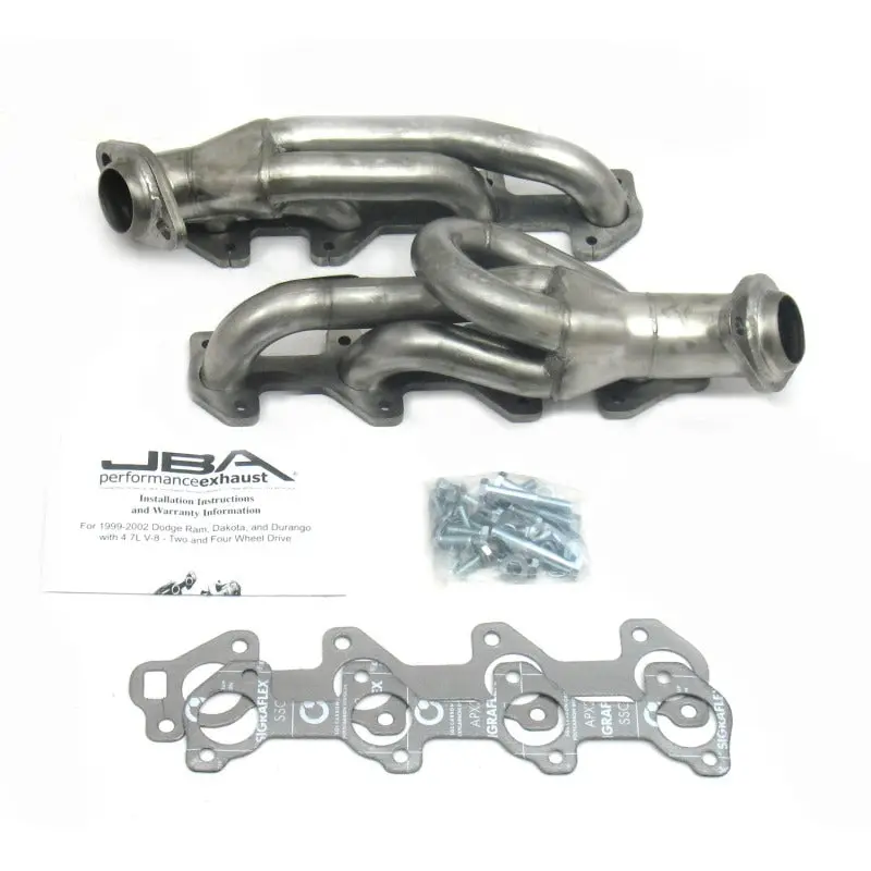 JBA 04 07 Dodge Dakota 4.7L PowerTech 1 1 2in Primary Raw 409SS Cat4Ward Header