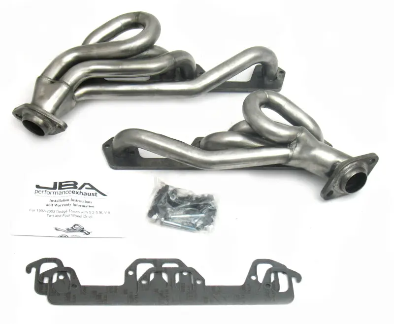 JBA 96 03 Dodge Truck 5.2L 5.9L Magnum 1 1 2in Primary Raw 409SS Cat4Ward Header