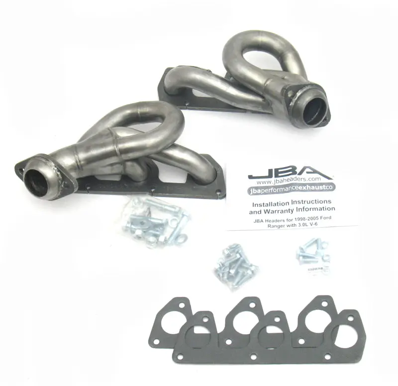 JBA 02 08 Ford Ranger 3.0L V6 w o EGR 1 1 2in Primary Raw 409SS Cat4Ward Header