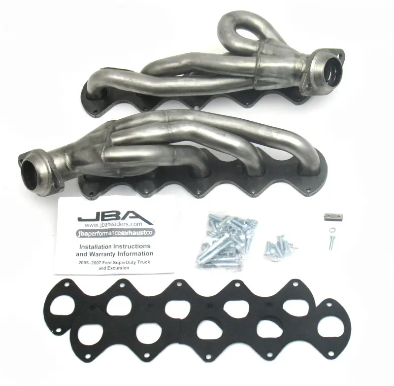 JBA 05 10 Ford F Series 6.8L 3V V10 1 1 2in Primary Raw 409SS Cat4Ward Header