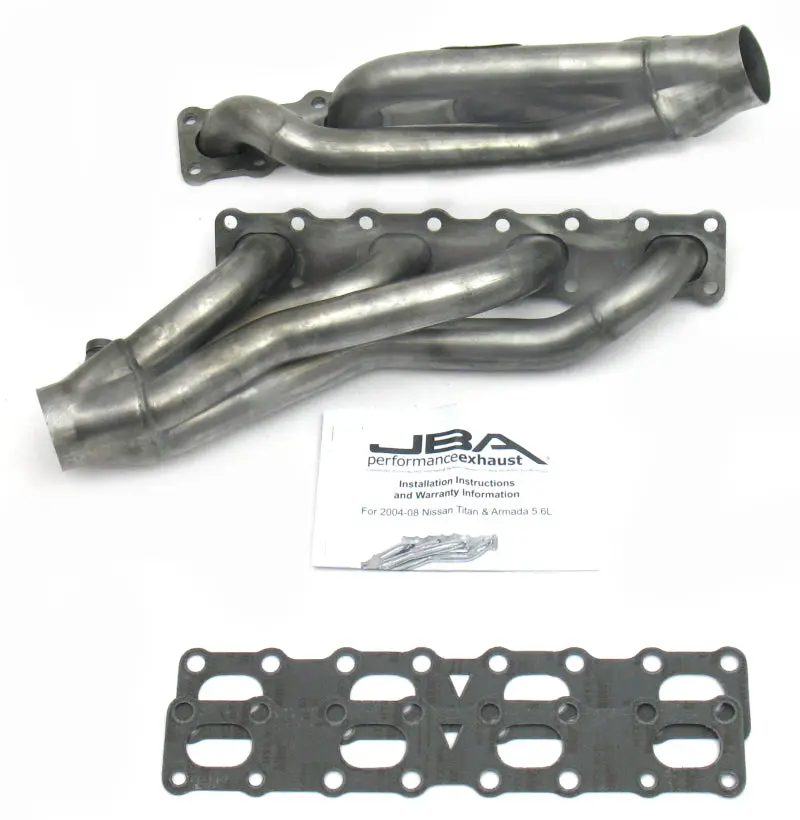 JBA 04 15 Nissan 5.6L VK56DE Oval Port 1 5 8in Primary Raw 409SS Cat4Ward Header