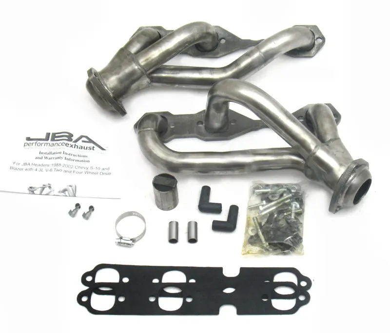 JBA 88 95 & 02 03 GM S Truck 4.3L V6 4WD 1 1 2in Primary Raw 409SS Cat4Ward Header
