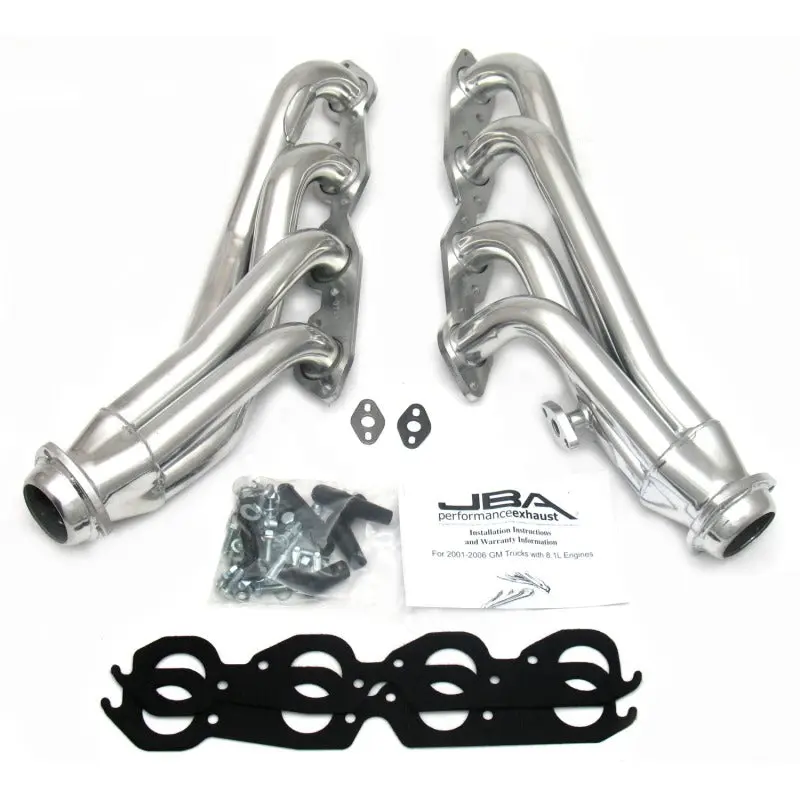JBA 01 03 Gm Truck 8.1L BBC w o EGR .I.R. 1 3 4in Primary Silver Ctd Cat4Ward Header