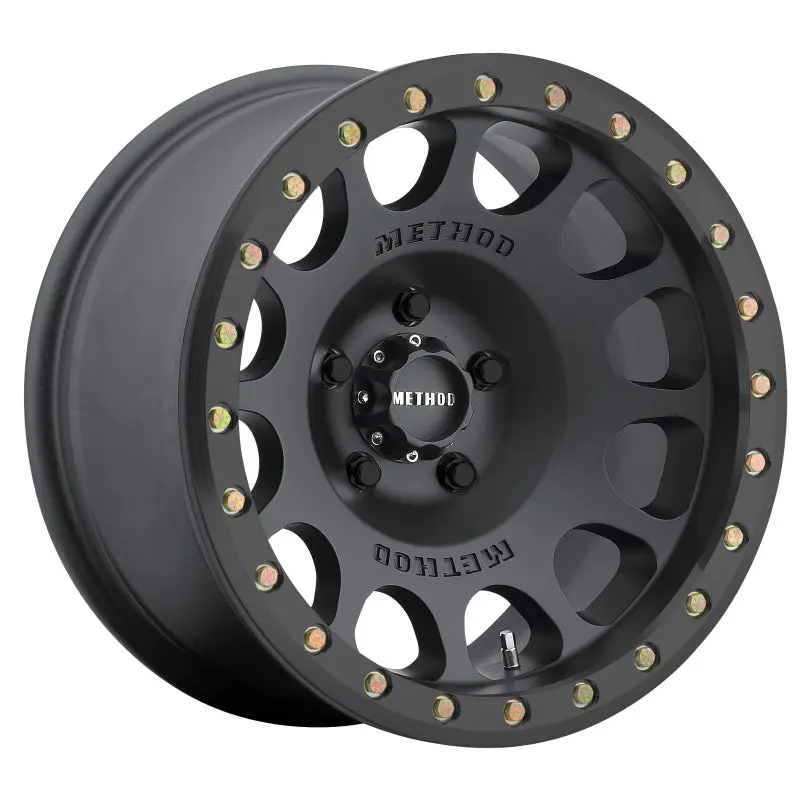 Method MR105 Beadlock 17x8.5 0mm Offset 8x6.5 130.81mm CB Matte Black w BH H24125 Wheel Method Wheels