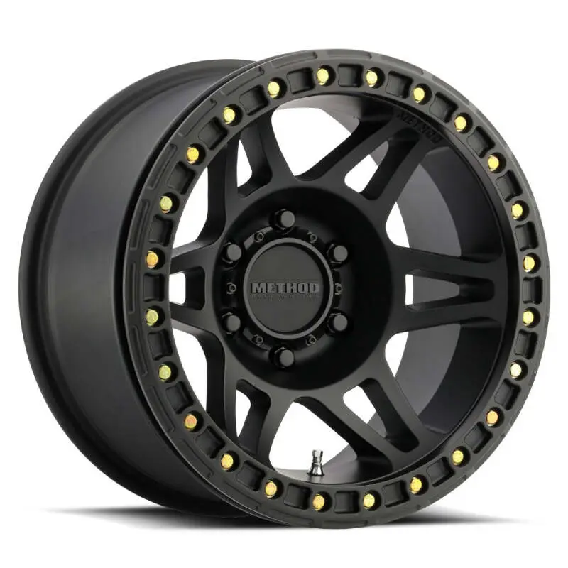Method MR106 Beadlock 17x9 44mm Offset 8x6.5 130.81mm CB Matte Black w BH H36125 Wheel Method Wheels