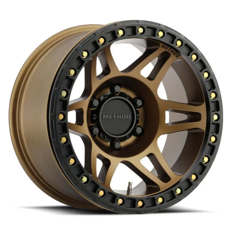 Method MR106 Beadlock 17x9 44mm Offset 8x6.5 130.81mm CB Method Bronze w BH H36125 Wheel Method Wheels