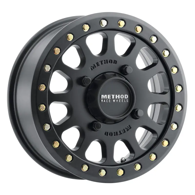 Method MR401 UTV Beadlock 15x6 5+1 53mm Offset 4x156 132mm CB Matte Black Wheel Method Wheels